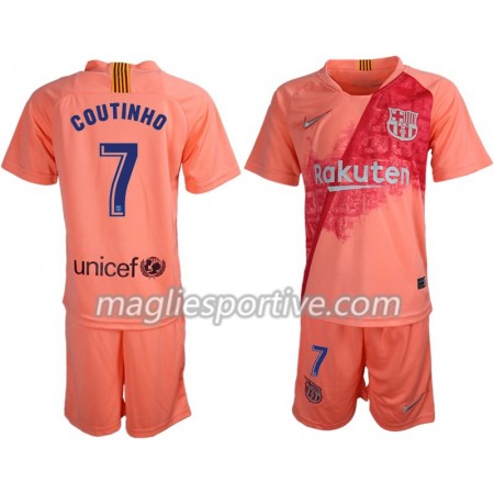 Completo Calcio Barcellona Coutinho 7 Bambino Divisa Terza 2018/2019